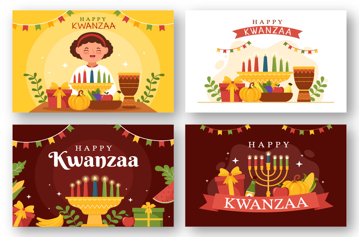 11 Happy Kwanzaa Holiday African Illustration.