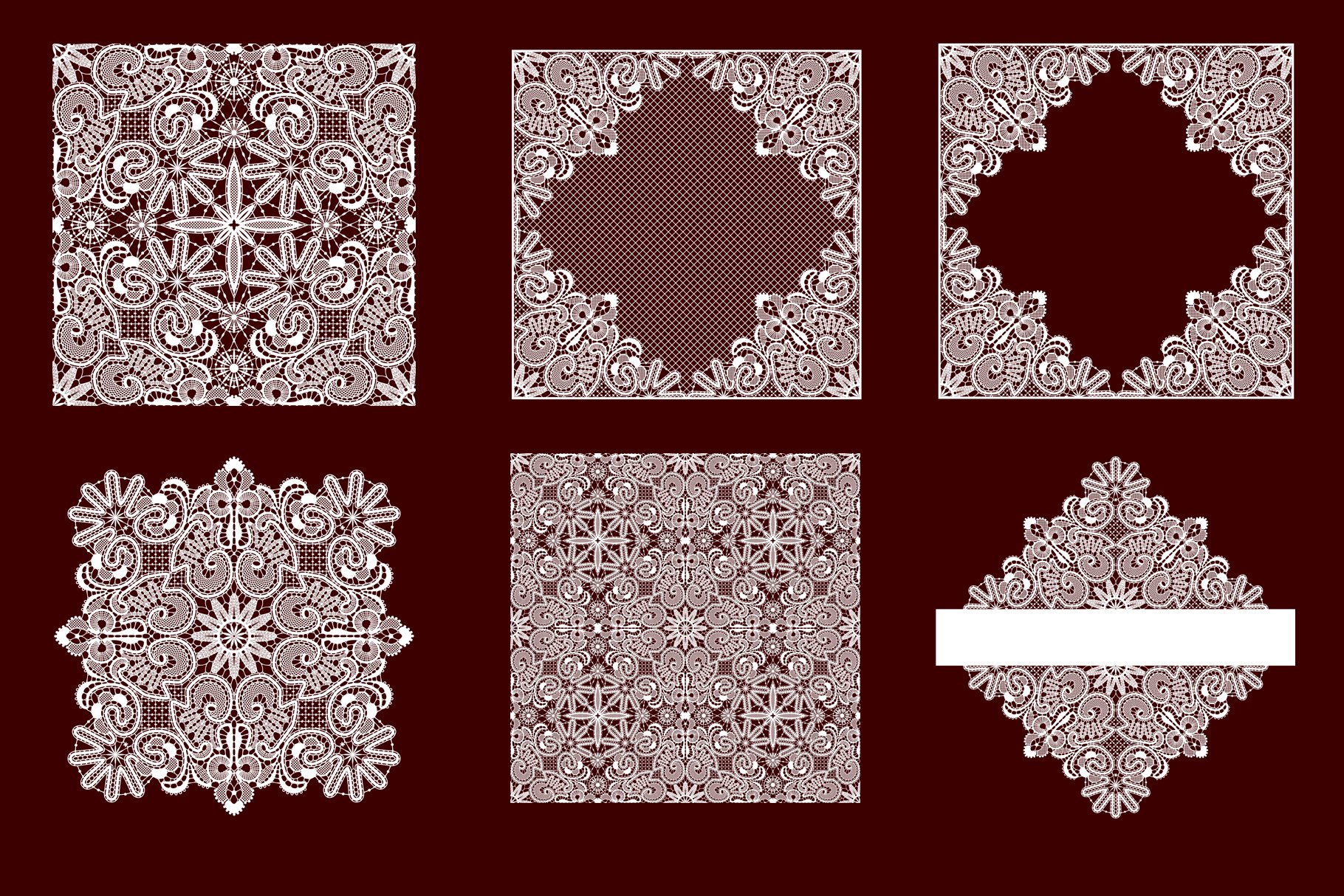 6 Lace Seamless Patterns.