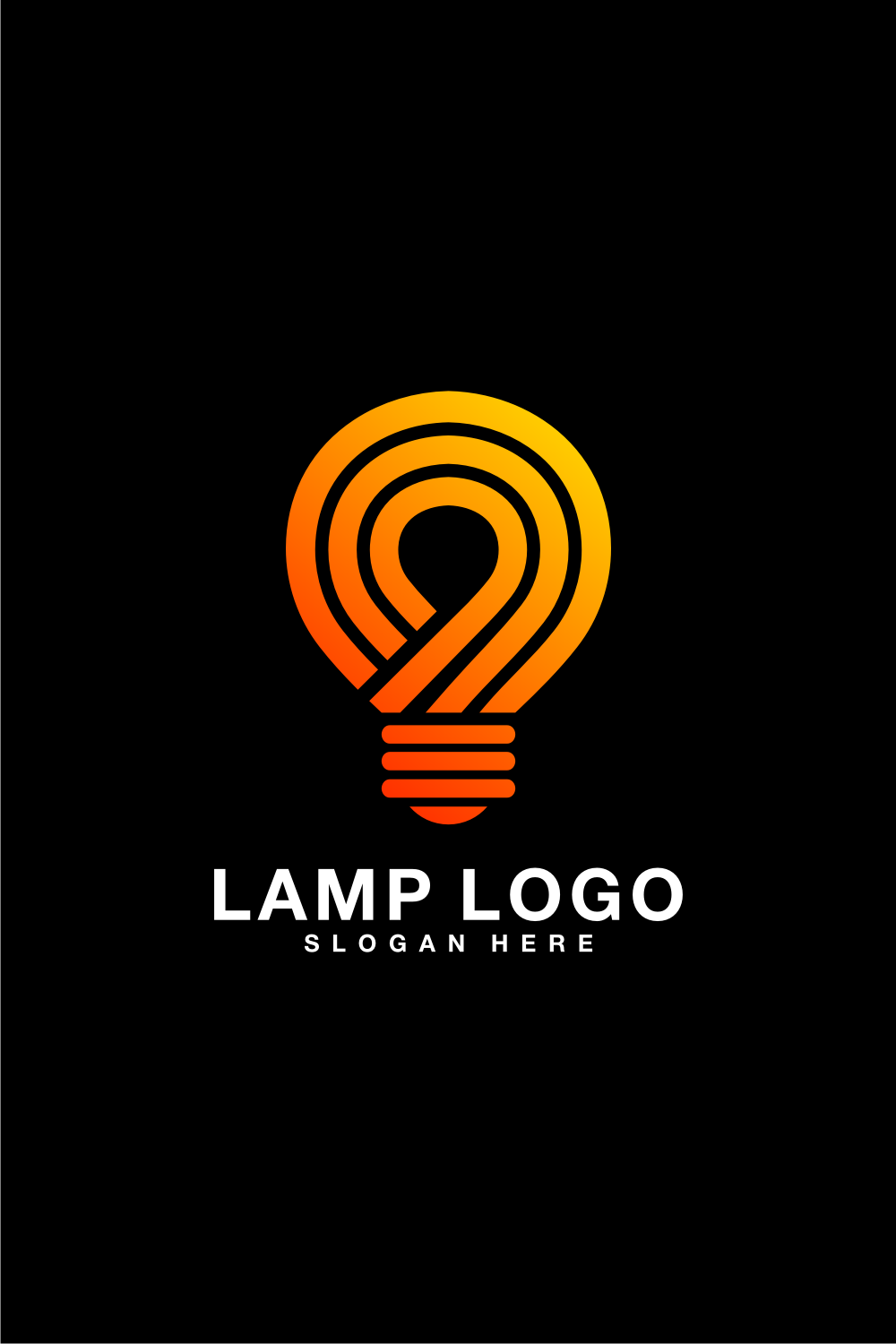 Lamp Logo Vector Design Premium black Pinterest preview.