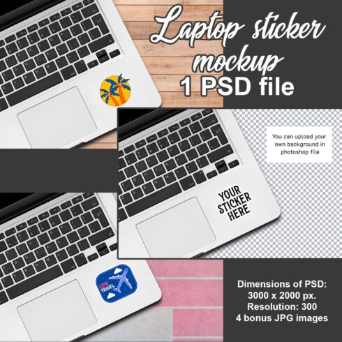 Collection of laptop images with adorable stickers.