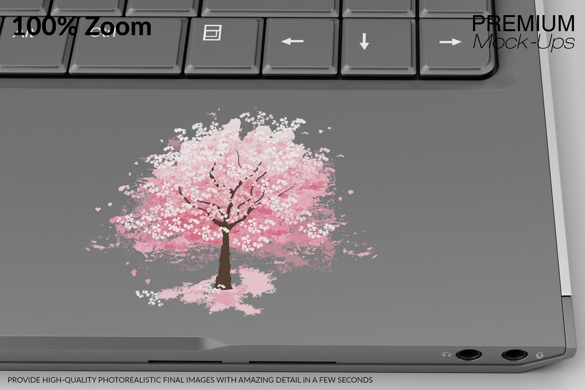 Picture of a lovely sakura tree sticker on a laptop.