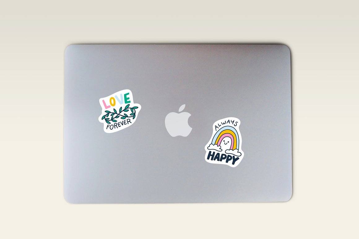 Laptop with great stickers.