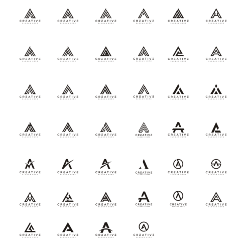 Set Of Initial Letter A Logo Vector Mono Line cover image.
