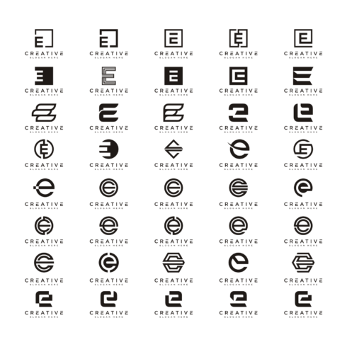 Set of Initial Letter E Logo Vector Design cover image.