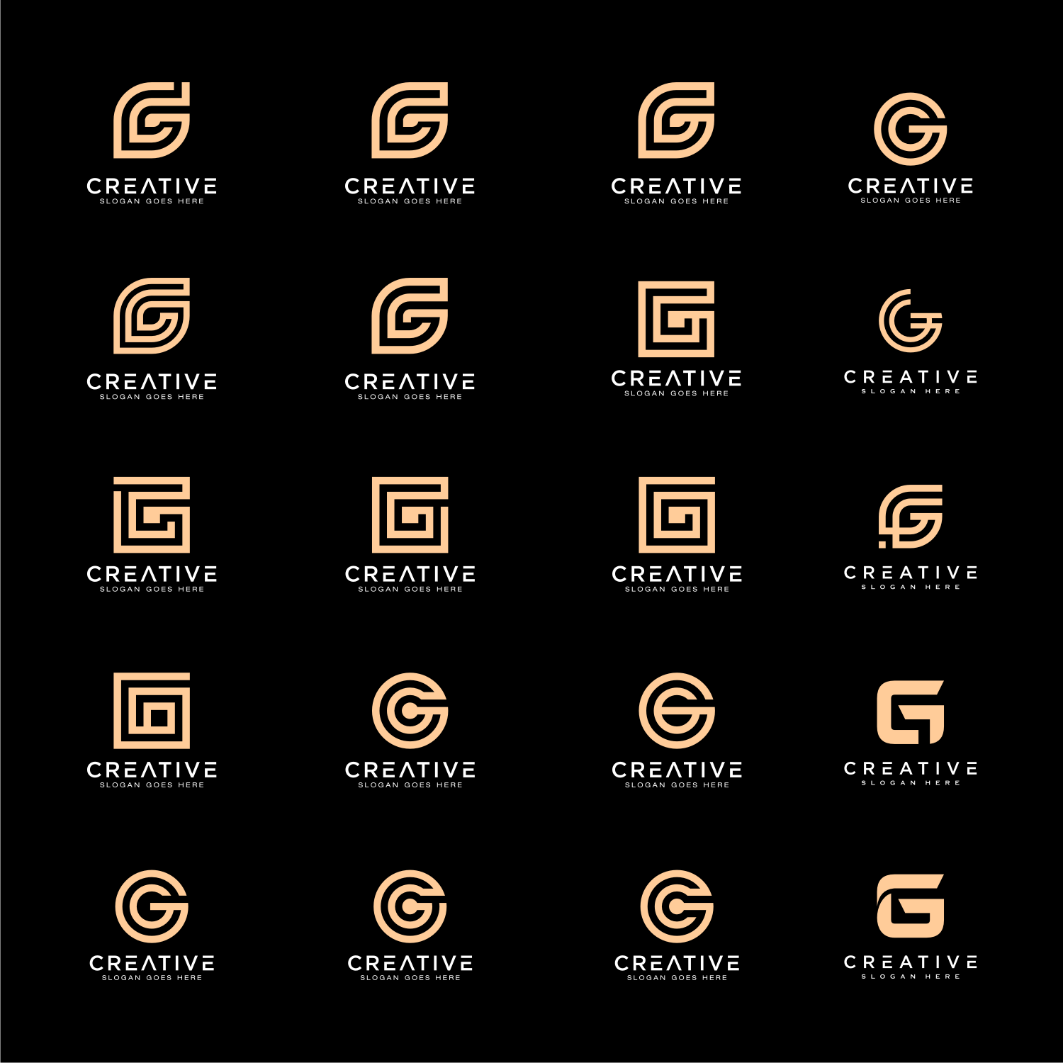 Set of Initial Letter G Vector Logo Design cover image.