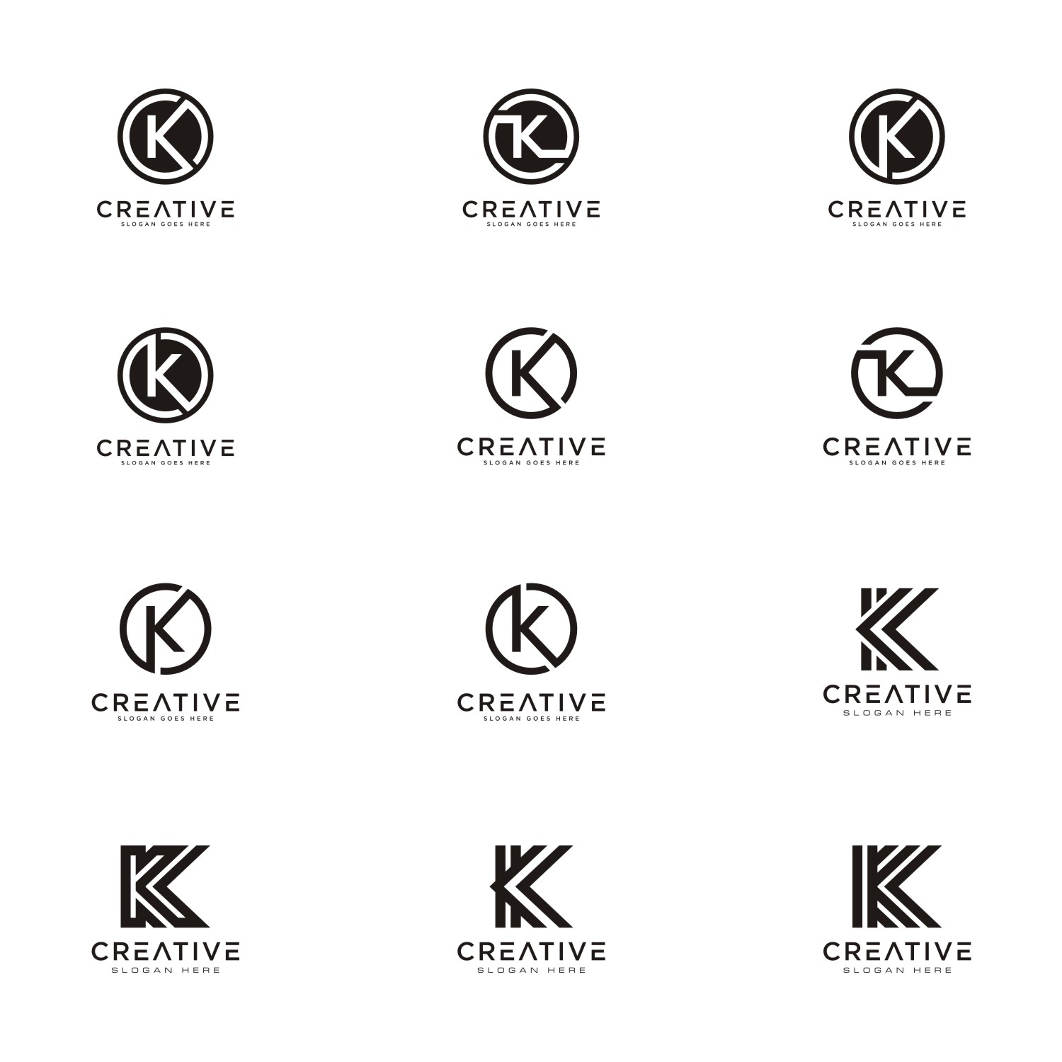 Set of Initials Letter K Abstract Logo Vector Design cover image.
