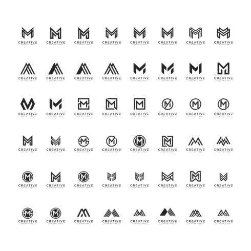 Minimal Innovative Initial M logo and MM logo. Letter PM LOGO AND