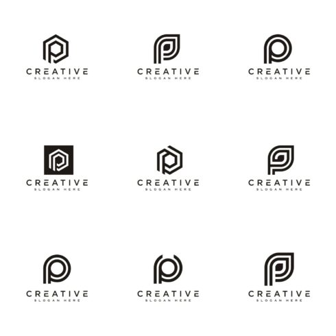 Set of Initial Letter P Logo Design Vector cover image.
