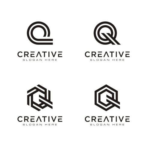 Set of Initial Letter Q Logo Design Vector cover image.