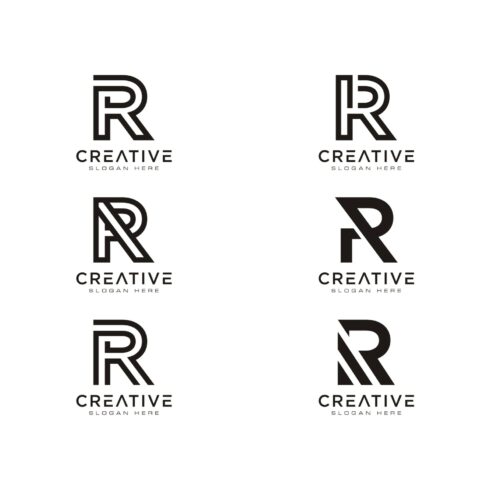 Set of Initials Letter R Abstract Logo Vector Design cover image.