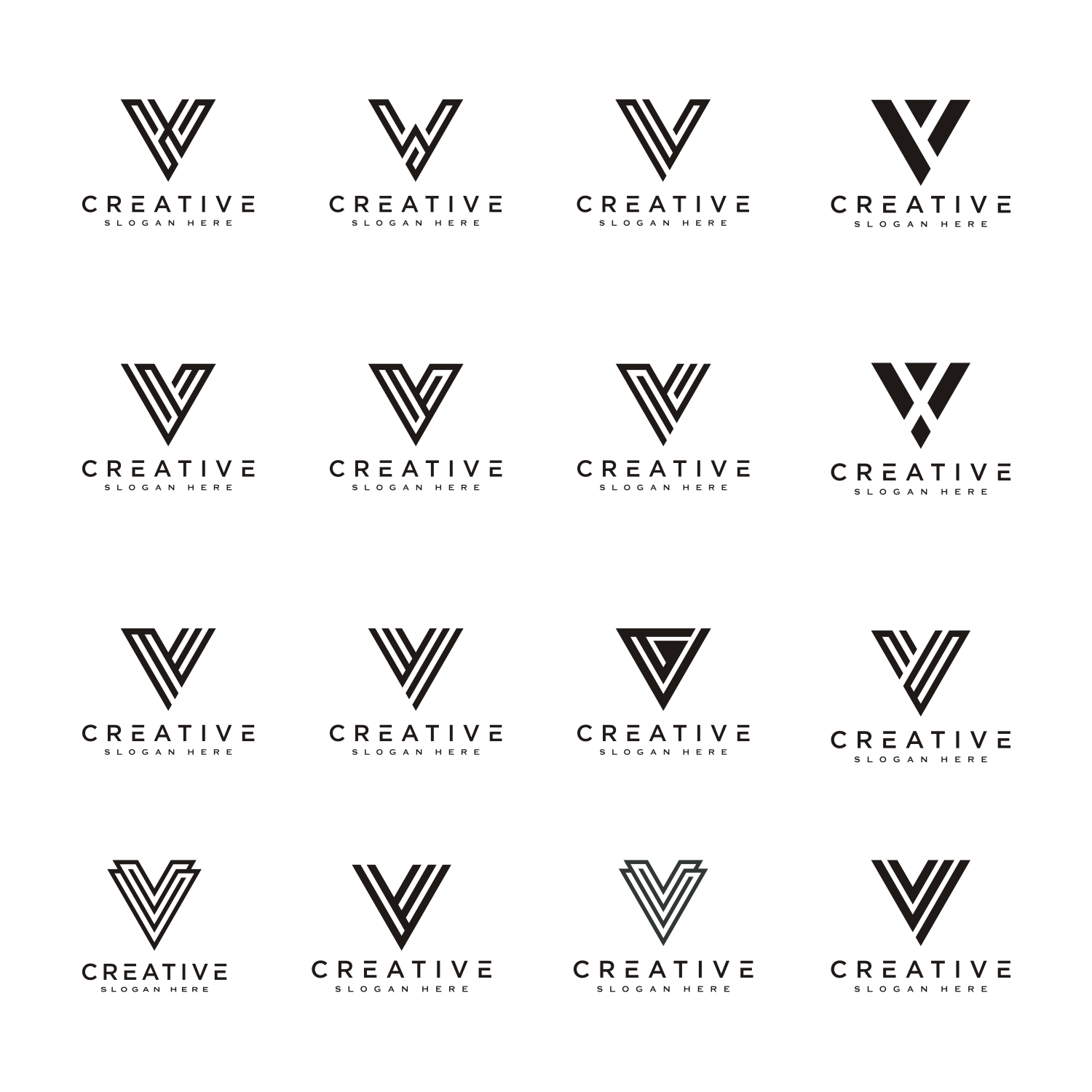 Set of Initial Letter V Logo Design Template cover image.