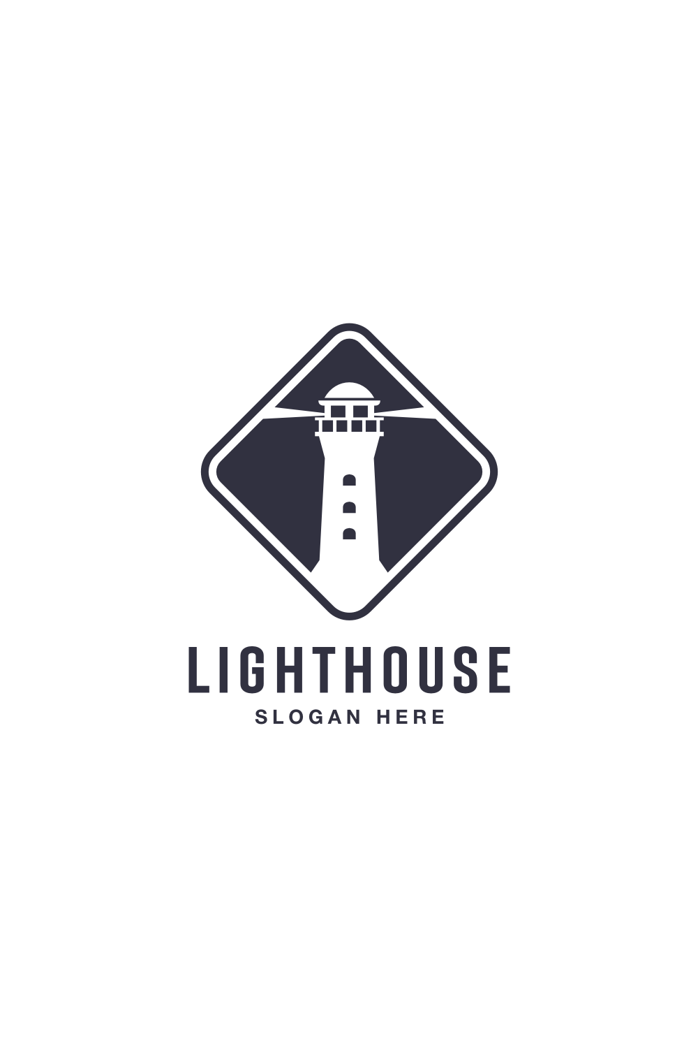 Lighthouse Tower Simple Logo Design pinterest image.