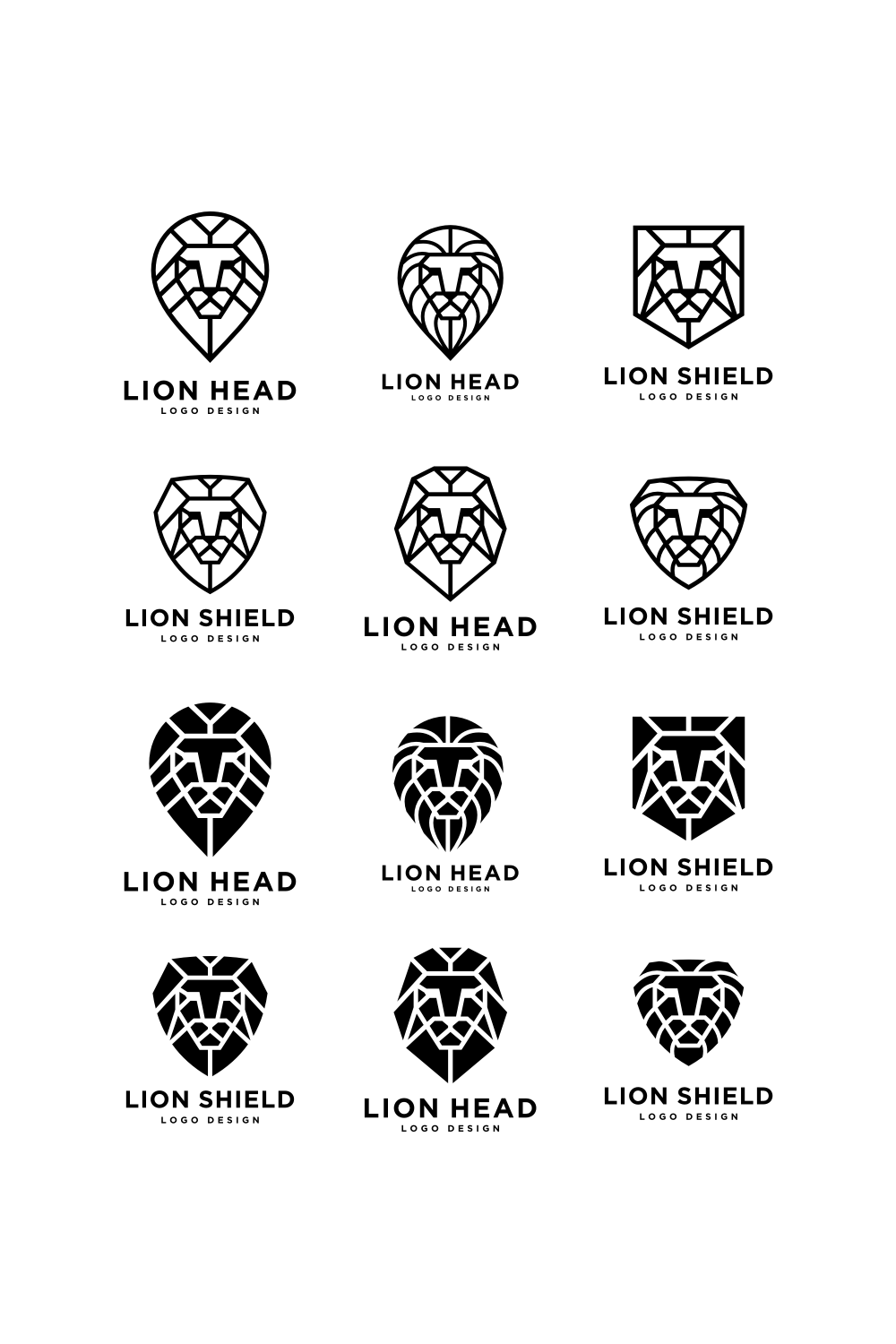 Lion King Shield Logo Vector Design pinterest image.