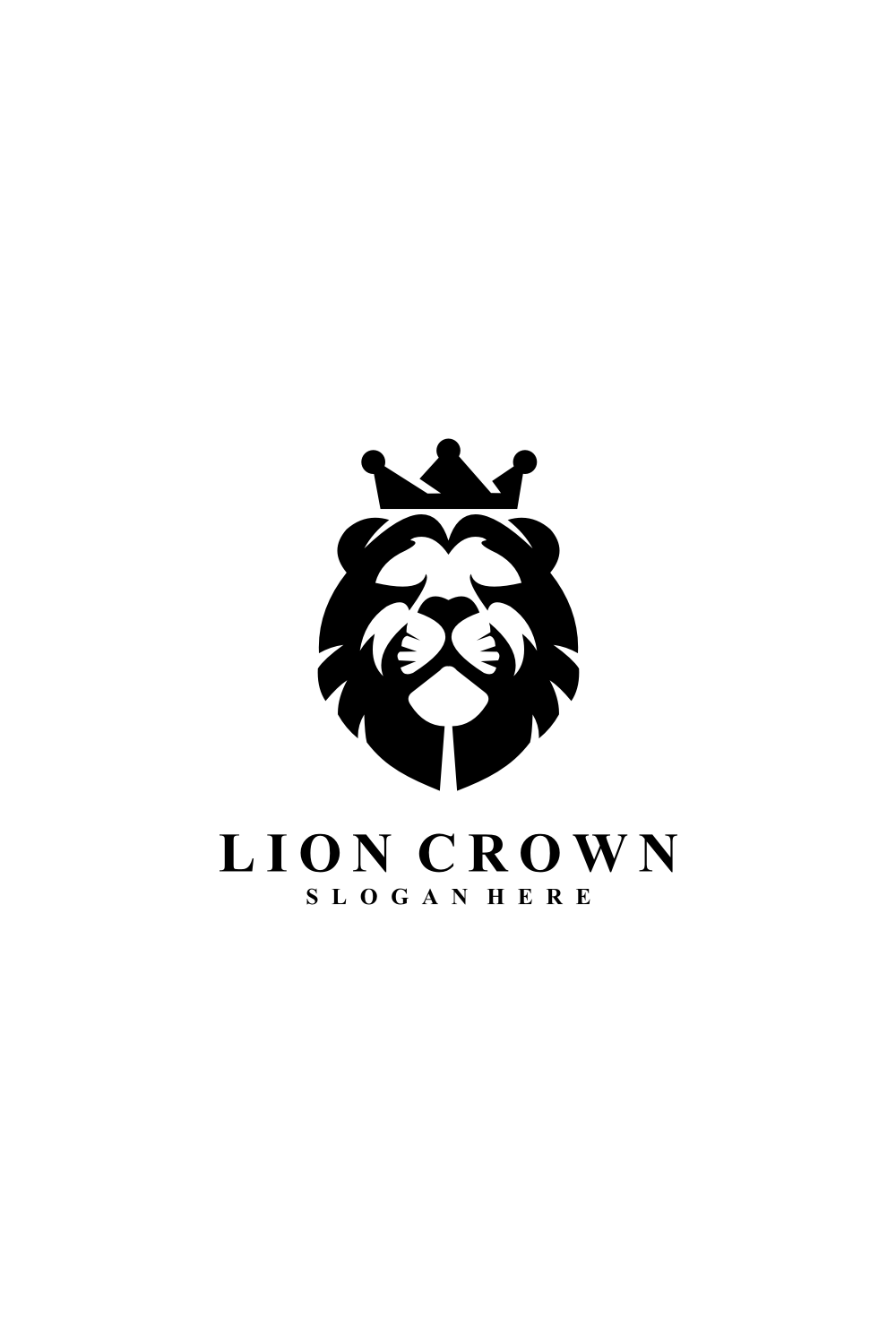Lion Crown Logo Vector Design pinterest image.