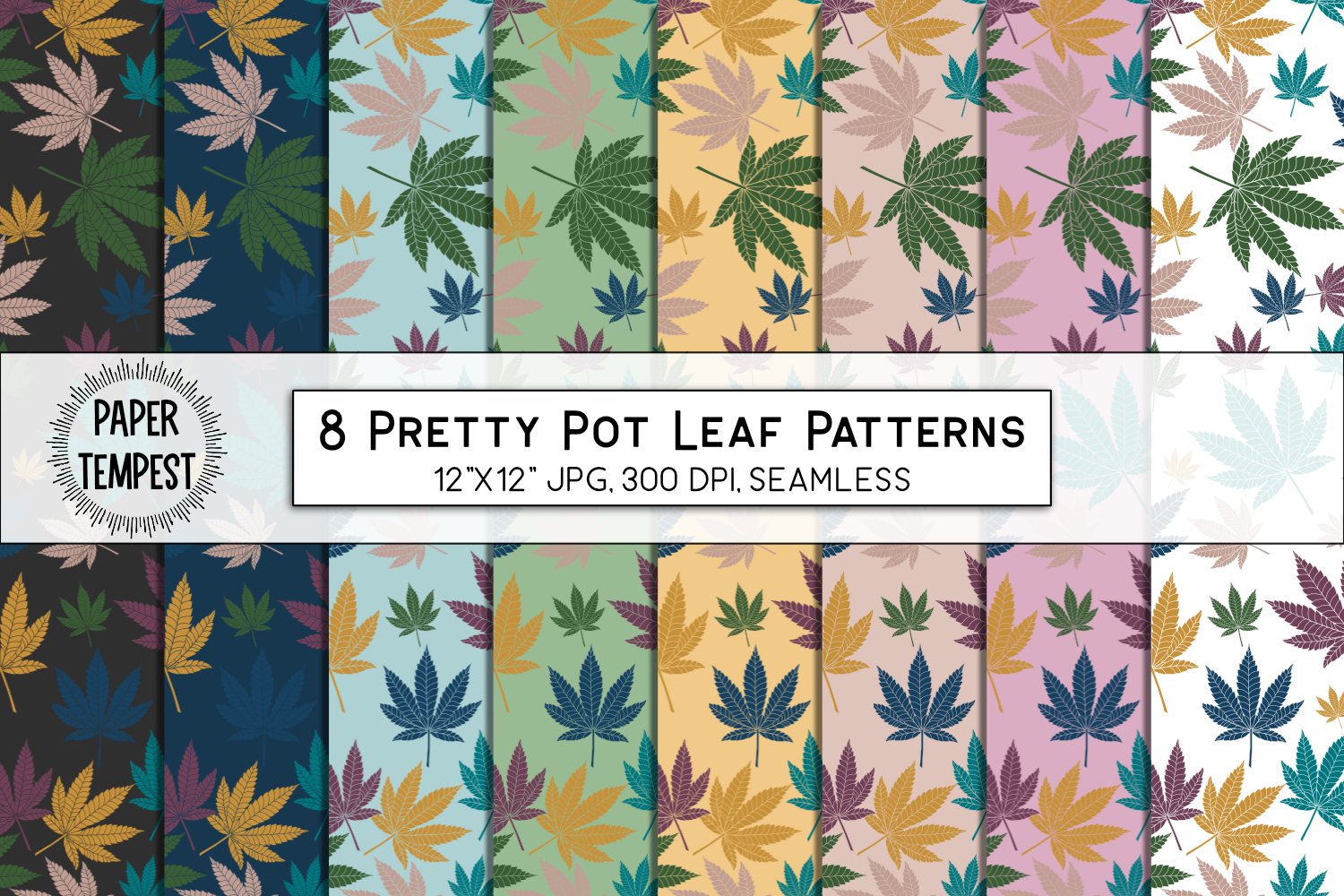 Cover image of Seamless marijuana patterns.