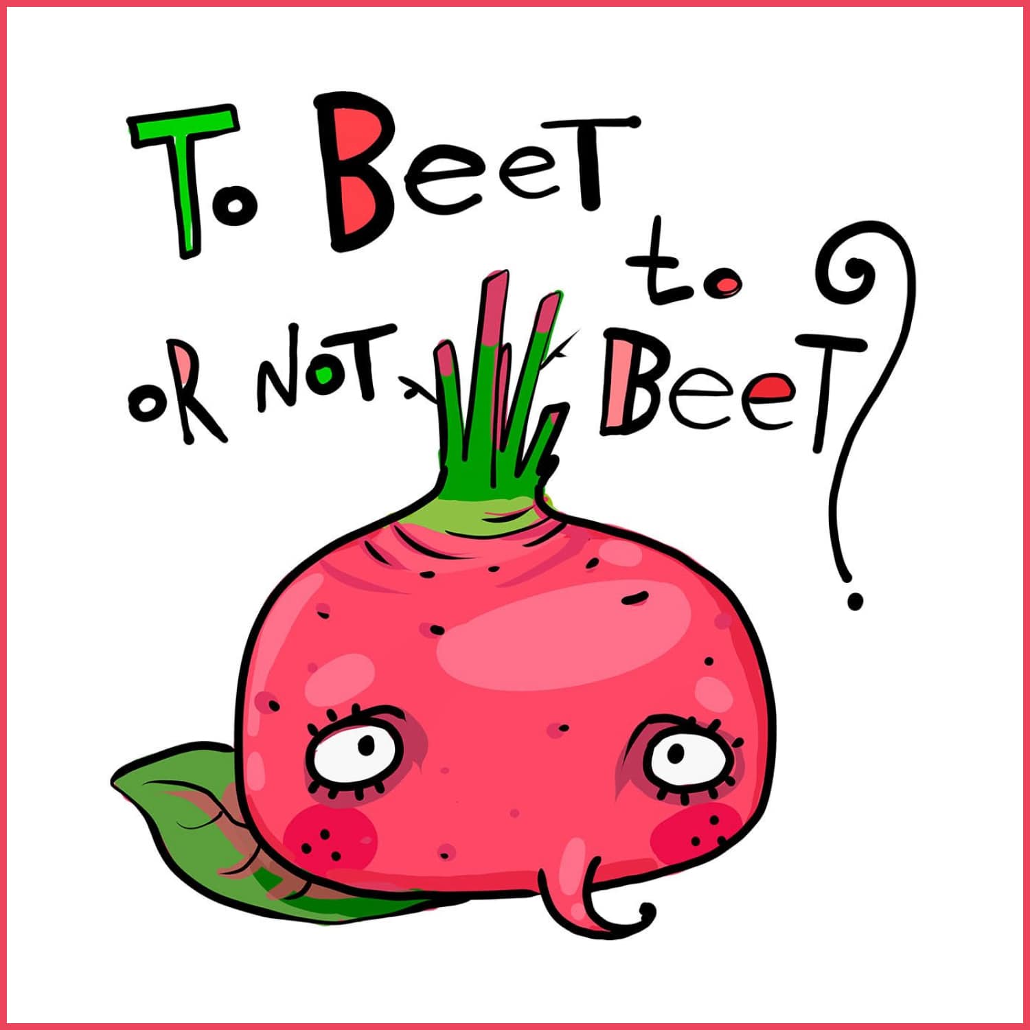 Little red beet - illustration cover.