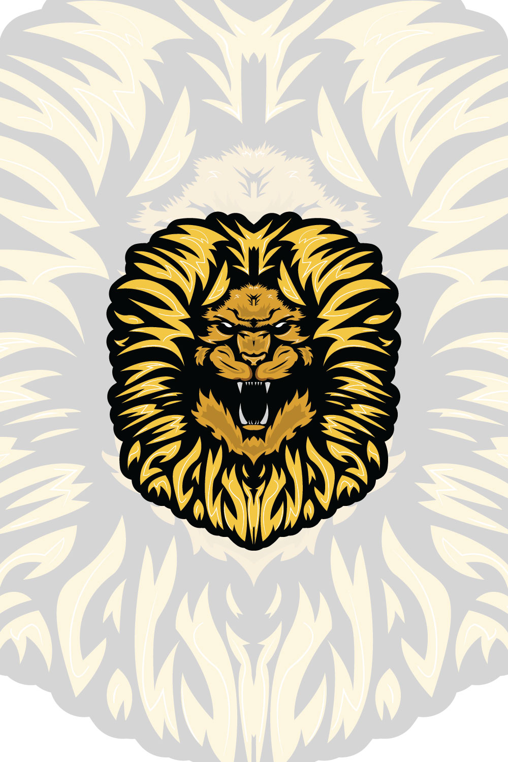 Lion Illustrator Logo pinterest image.