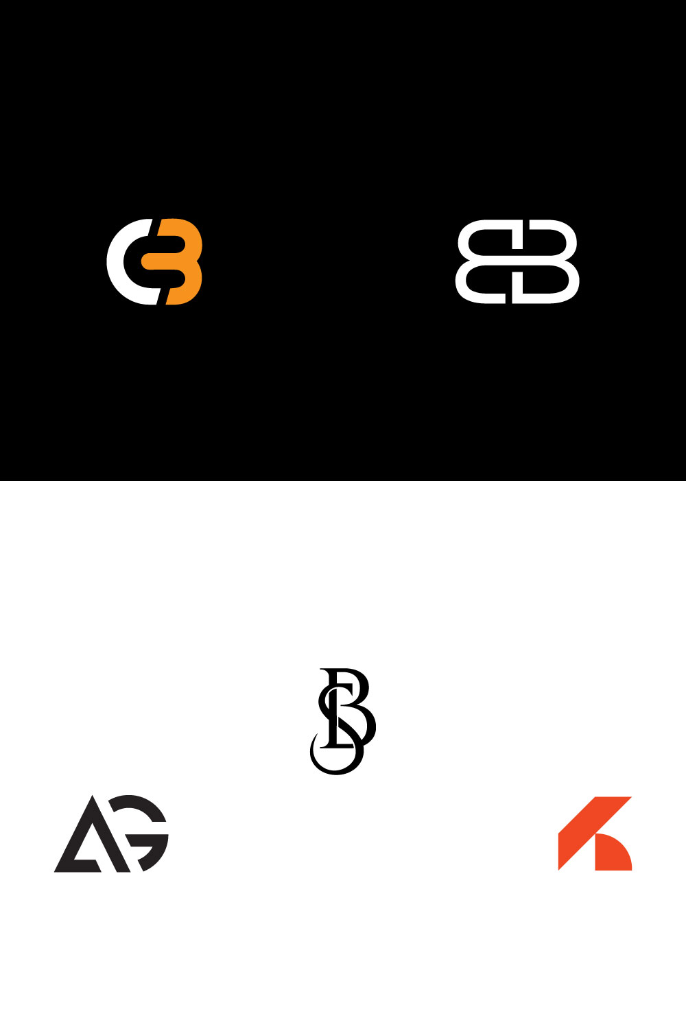 Five Word Mark Logo Bundle pinterest image.