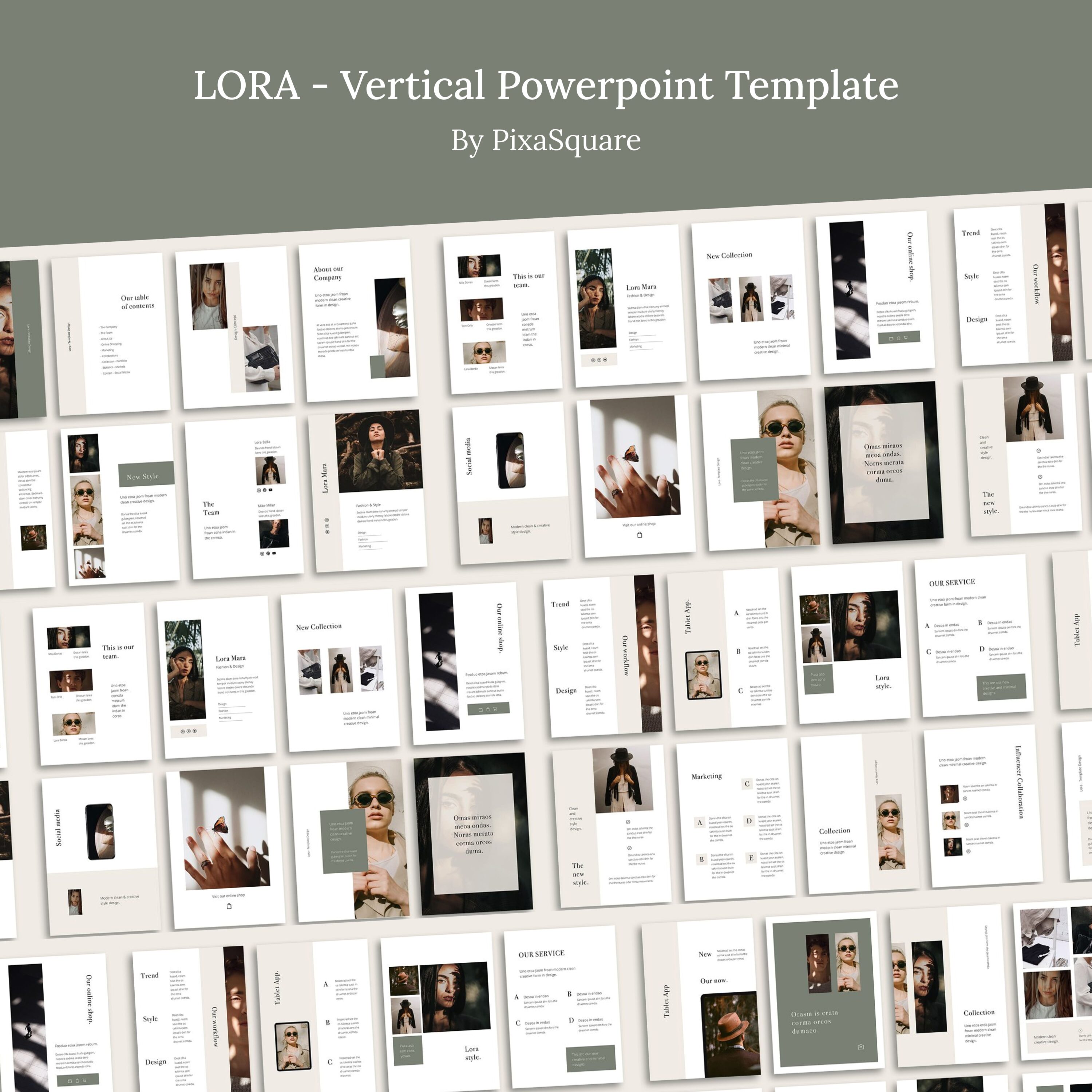 LORA - Vertical Powerpoint Template.