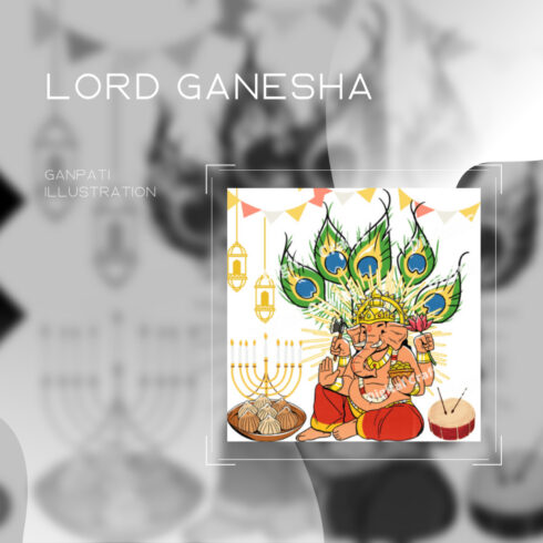 Lord Ganesha or Ganpati Illustration JPG.