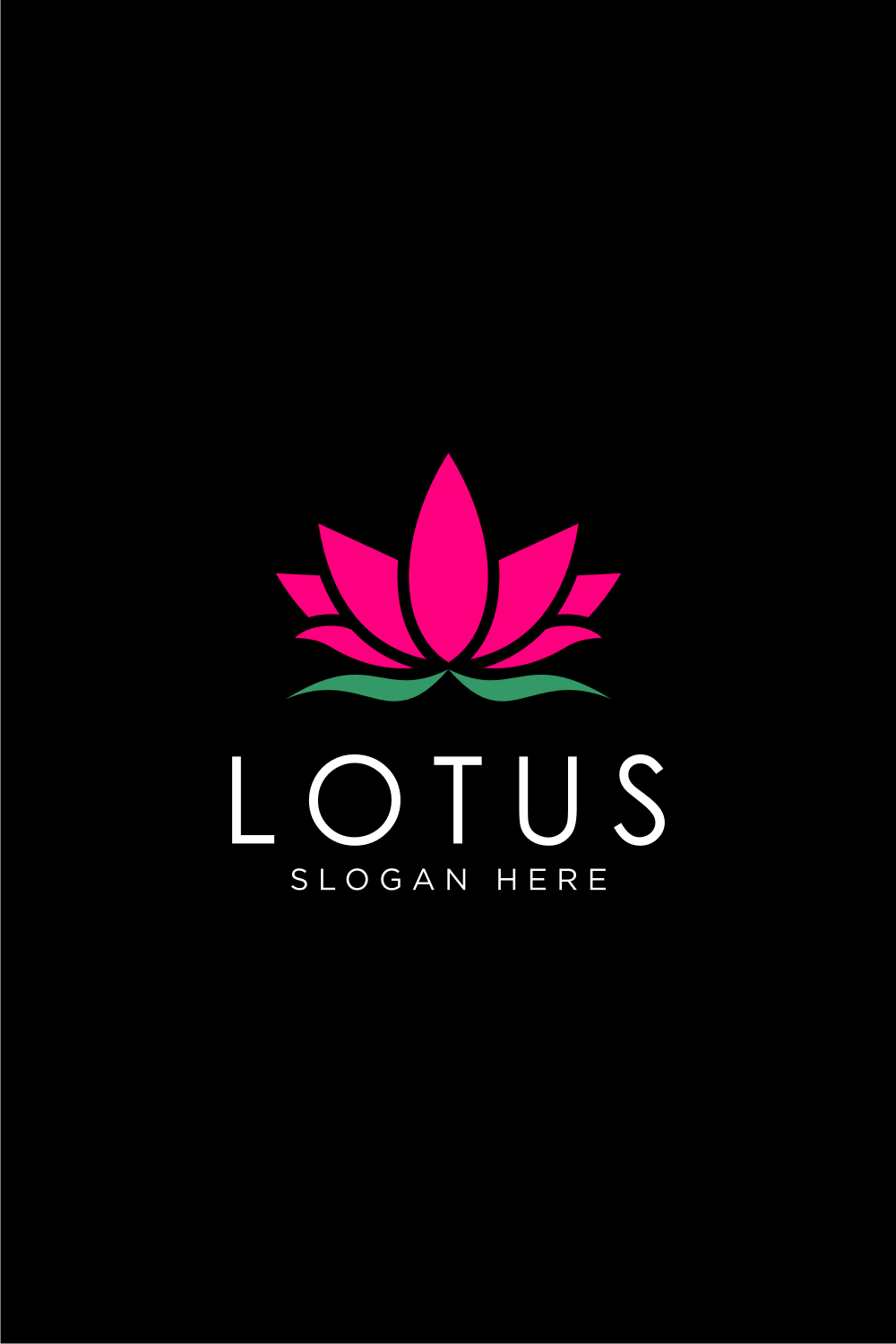 Flower Lotus Logo Design Vector Template pinterest image.
