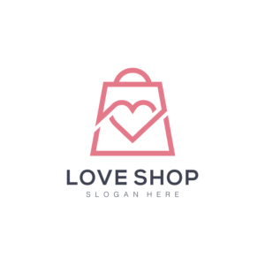 love shop bag logo vector design - MasterBundles