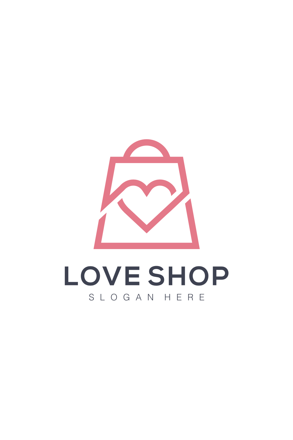 Love Shop Bag Logo Vector Design pinterest image.