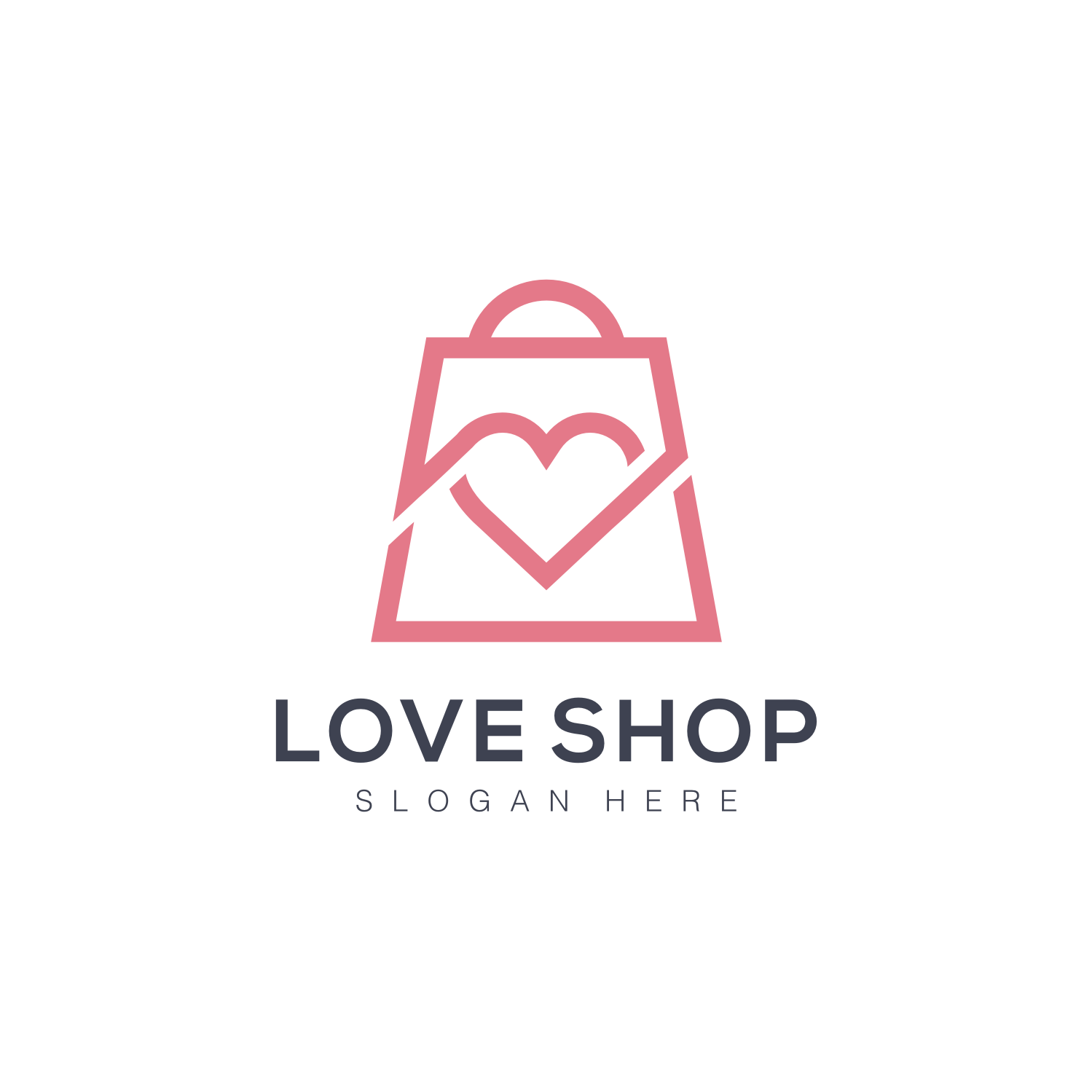 Love Shop Bag Logo Vector Design cover image.