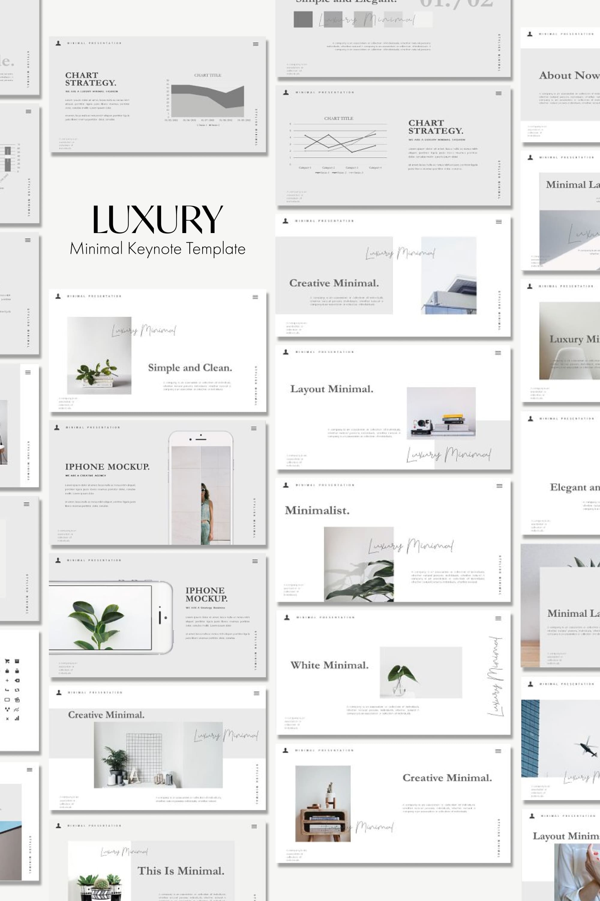 Luxury minimal keynote template - pinterest image preview.