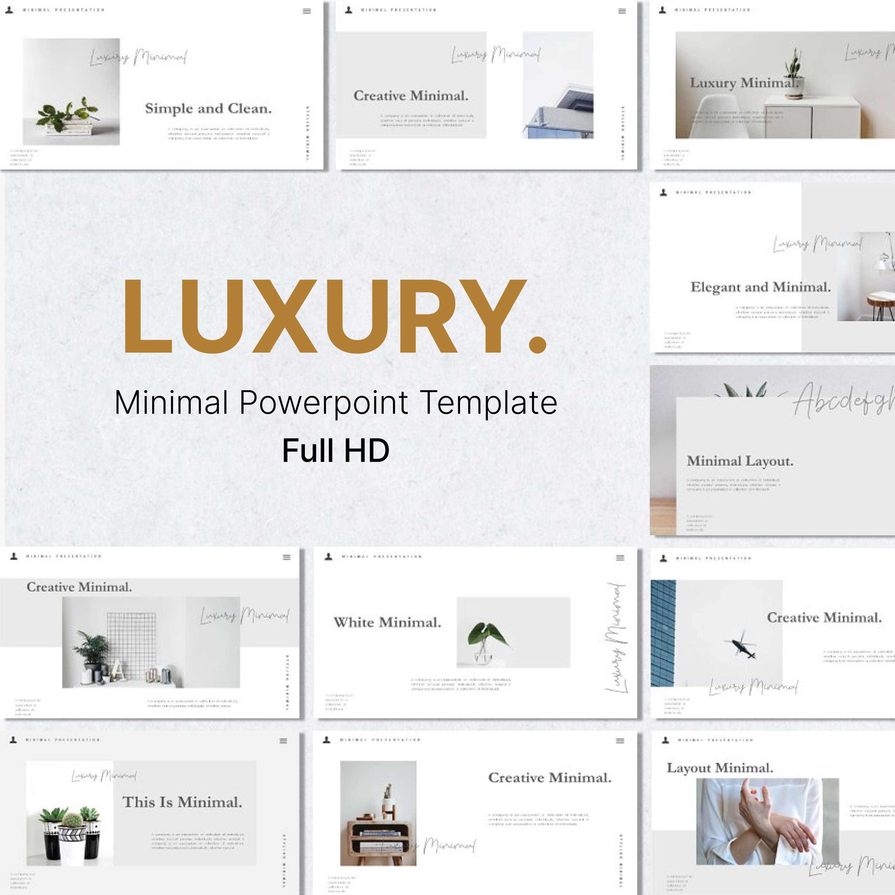 Luxury minimal powerpoint template - main image preview.