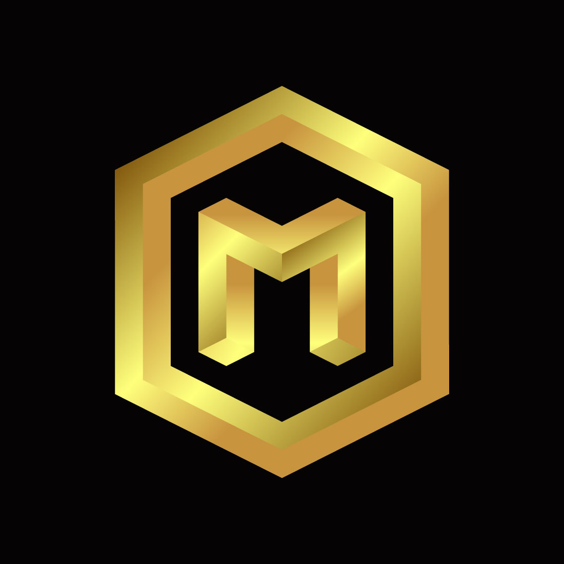 M Letter Logo Gold cover image.