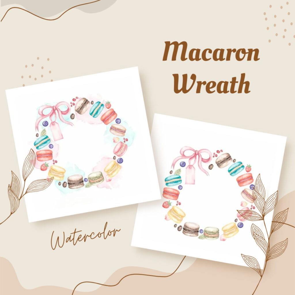 Watercolor Macaron Wreath | Master Bundles