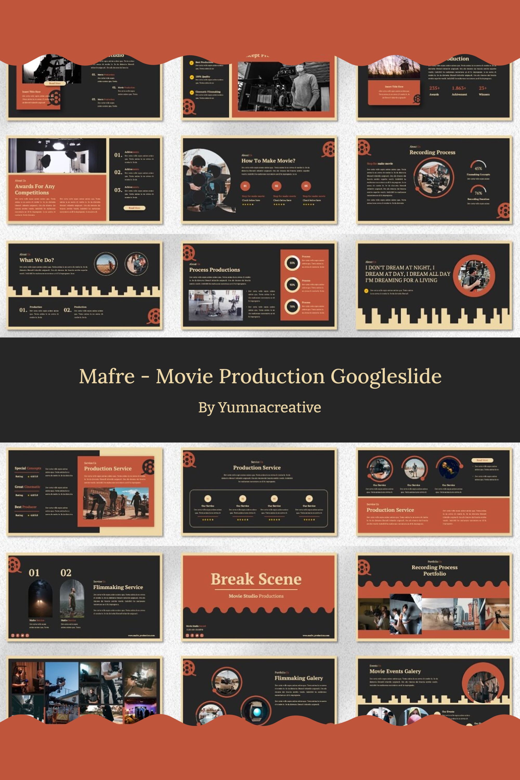 Mafre Movie Production Googleslide - pinterest image preview.