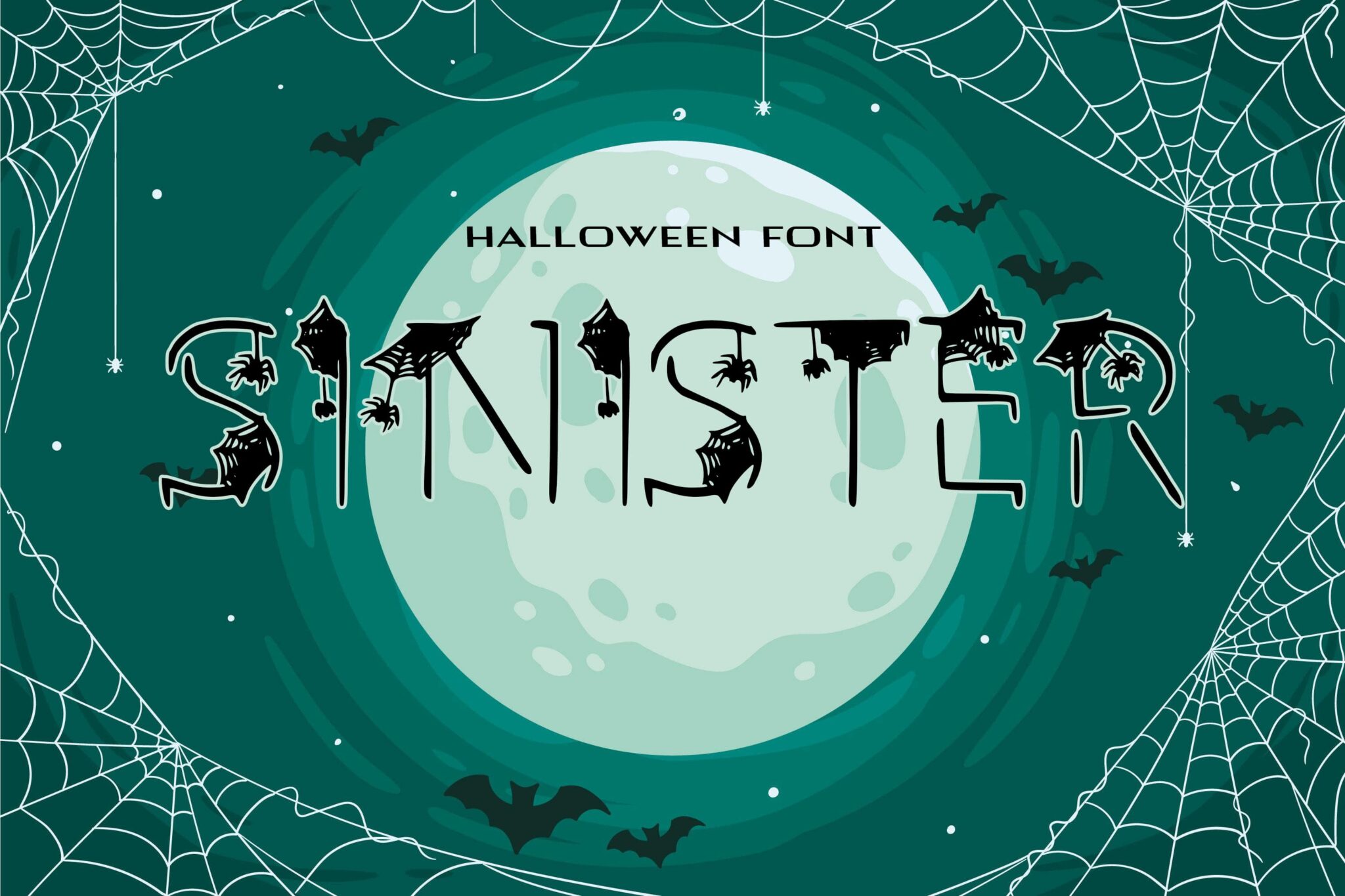 Cool Halloween font with some scary graphic elements.