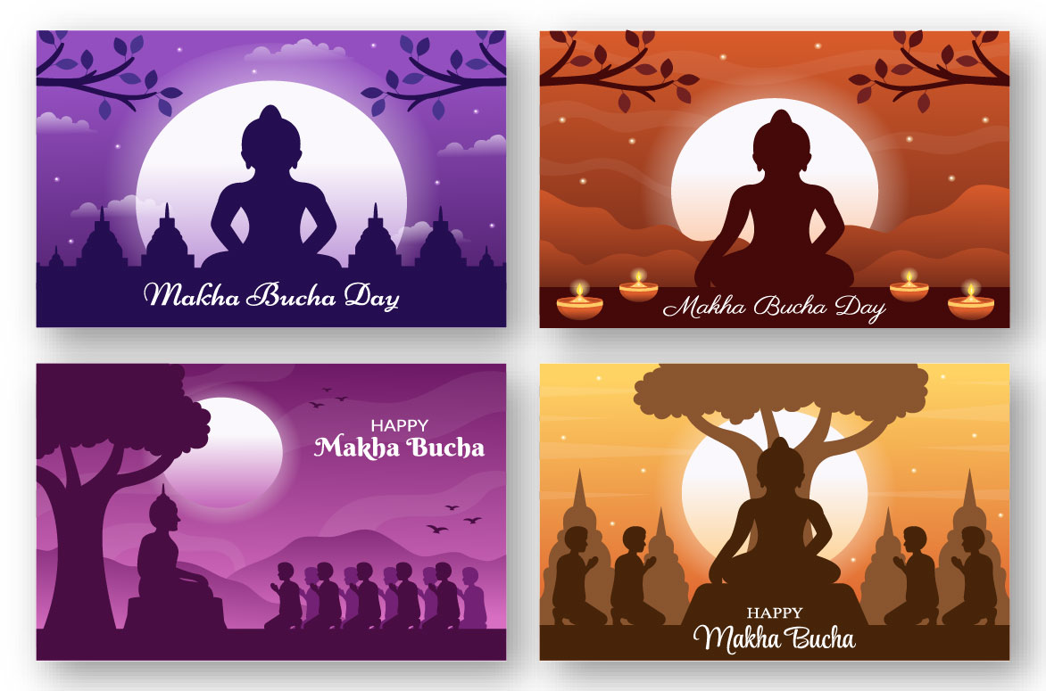 Happy Makha Bucha Day Graphics Preview image.