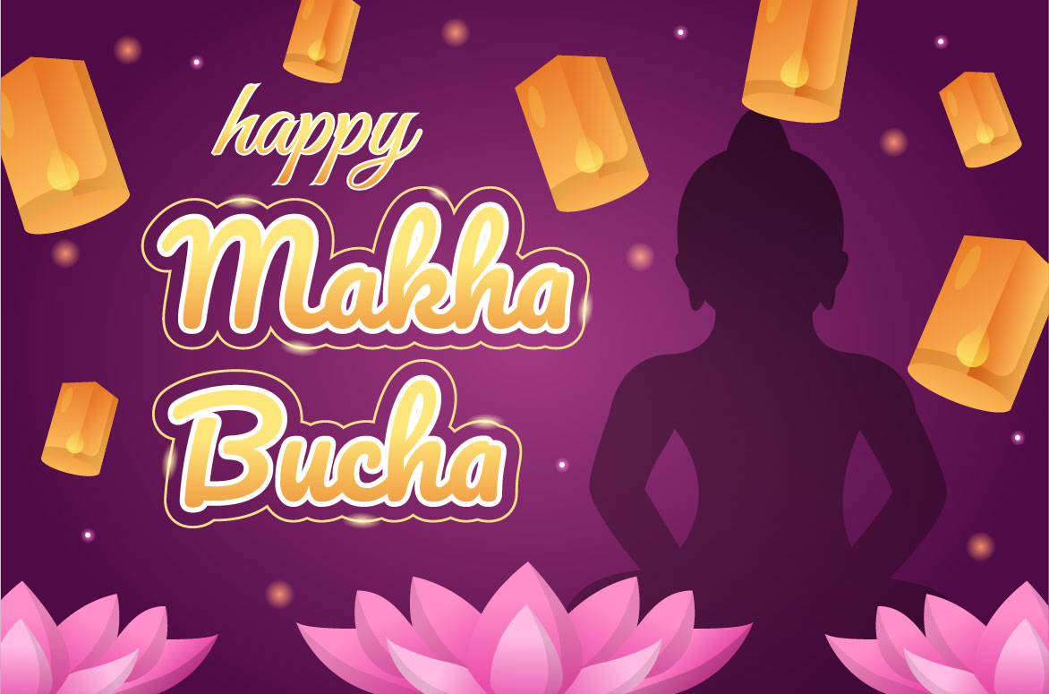 Makha Bucha Happy Day Graphics Preview image.