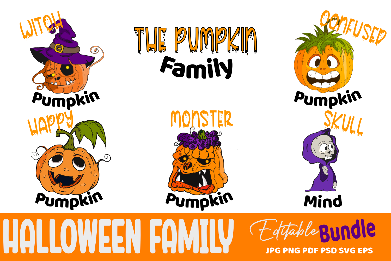 Halloween Pumpkin Bundle - 5 Designs facebook image.