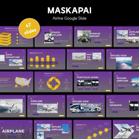 Maskapai airline google slide - main image preview.