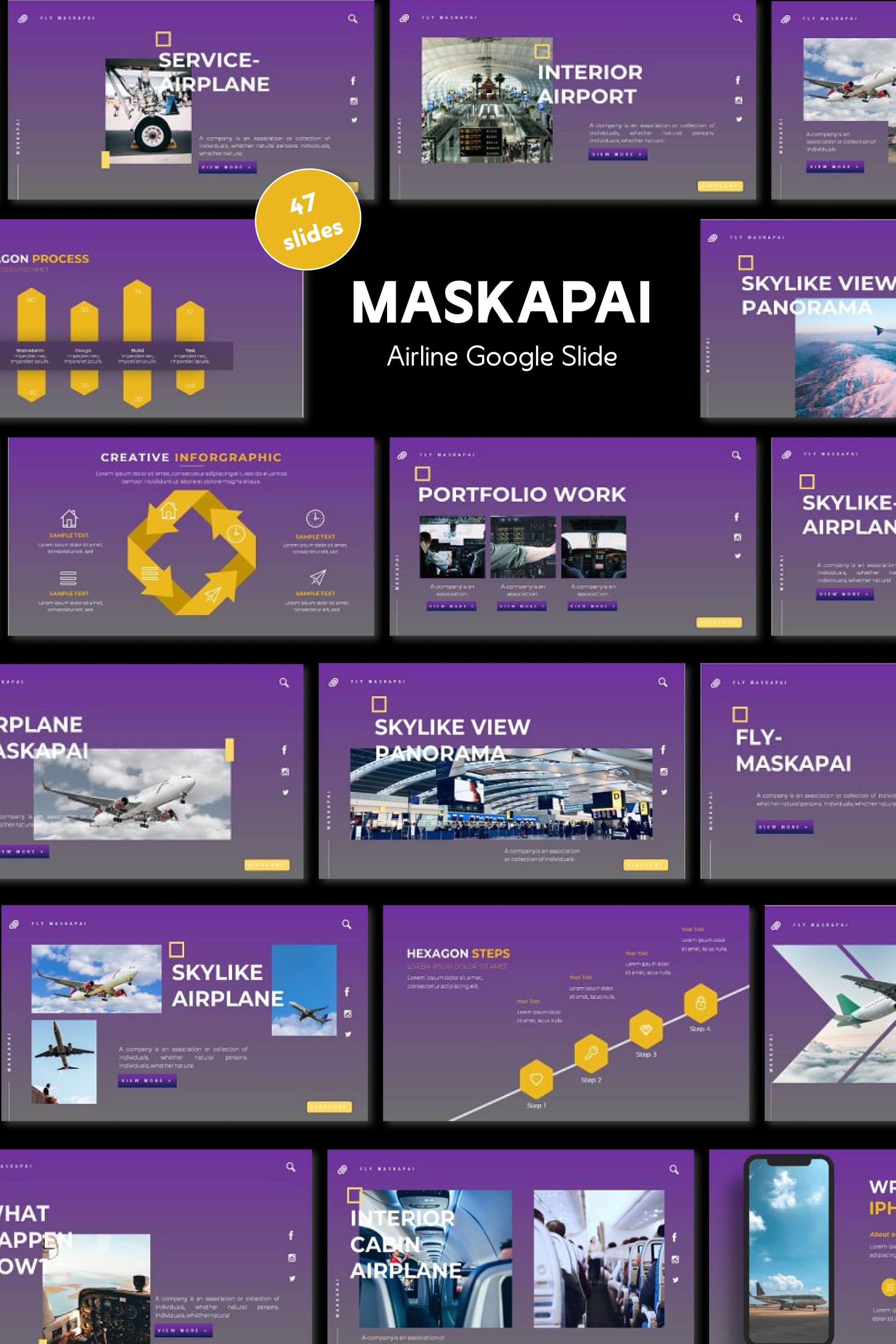 Maskapai airline google slide - pinterest image preview.