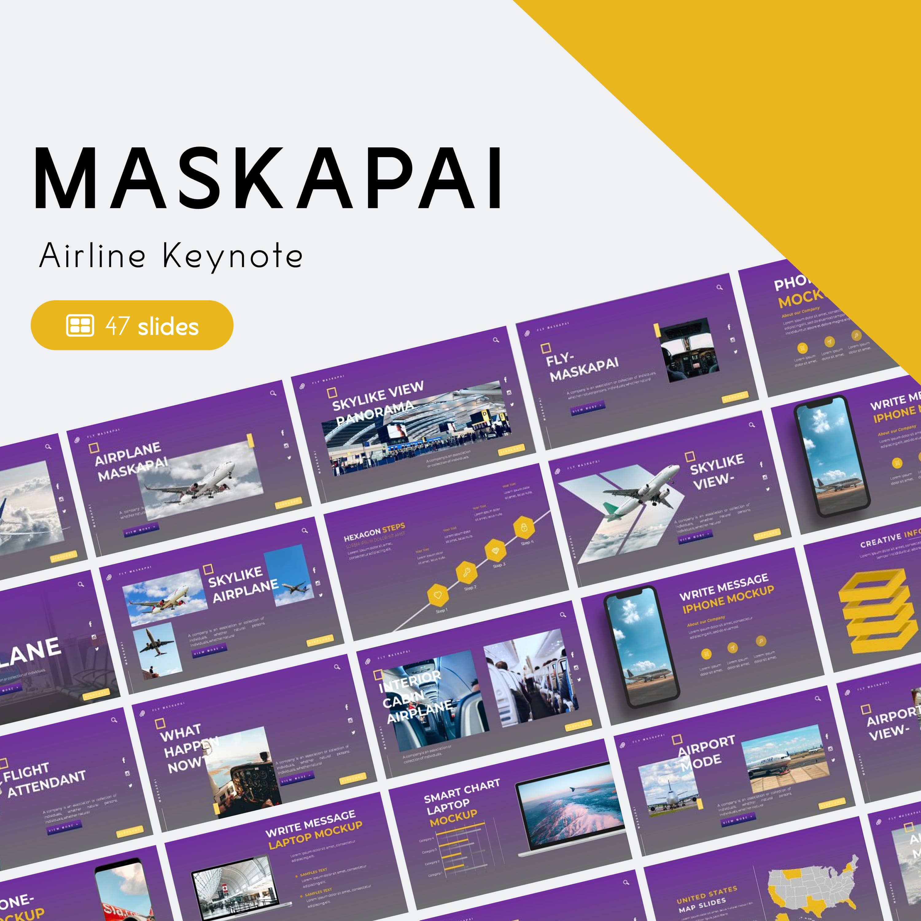 Maskapai airline keynote - main image preview.
