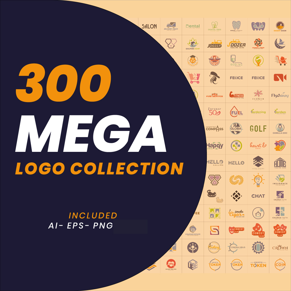 300 Modern and Minimal Logo Massive Bundle main cover.