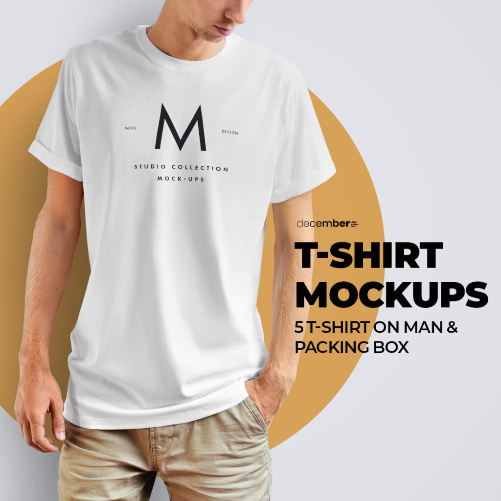 5 Mockups T Shirts & 2 Packing Boxes | MasterBundles