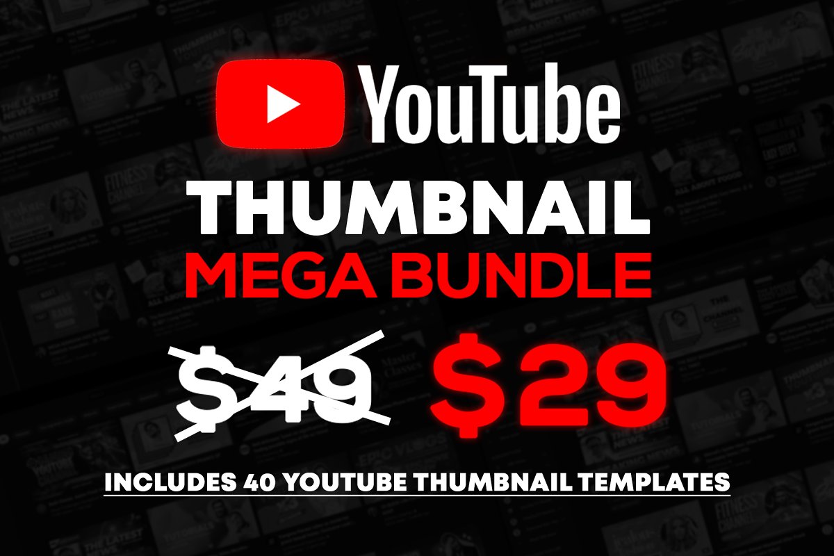 Cover image of Youtube Thumbnail Mega Bundle.
