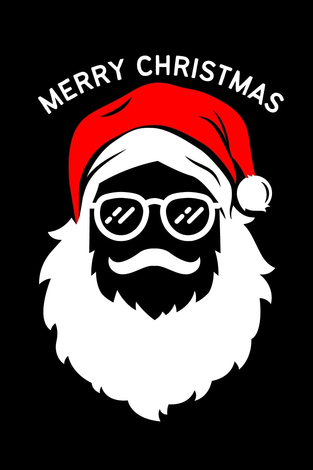 Merry Christmas Santa Claus Digital Printable Design pinterest image.