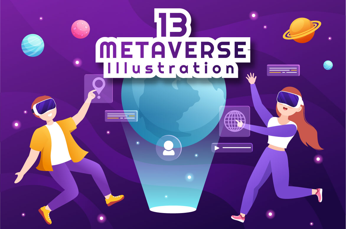 13 Metaverse Digital Virtual Reality Illustration facebook image.