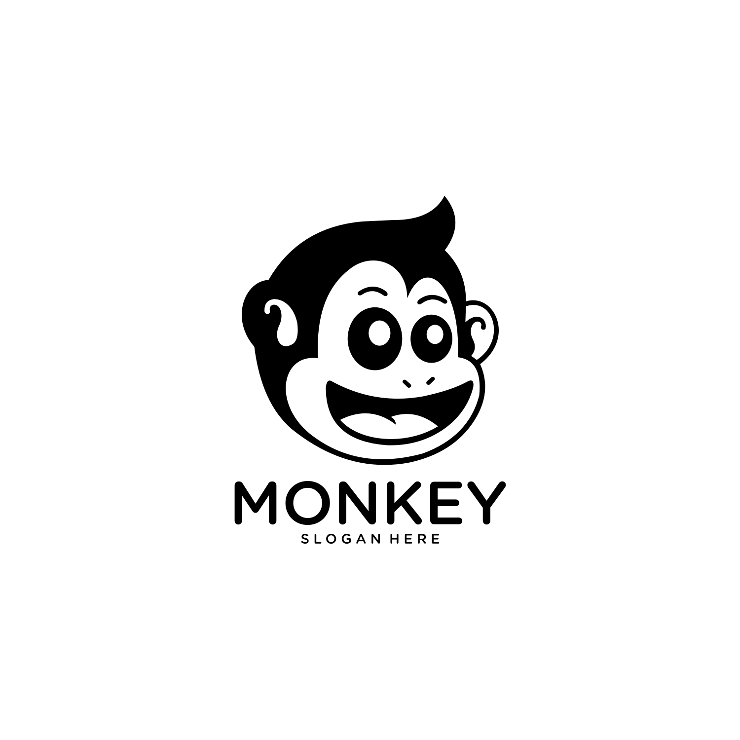 Head Monkey Vector Logo Animal Template image.