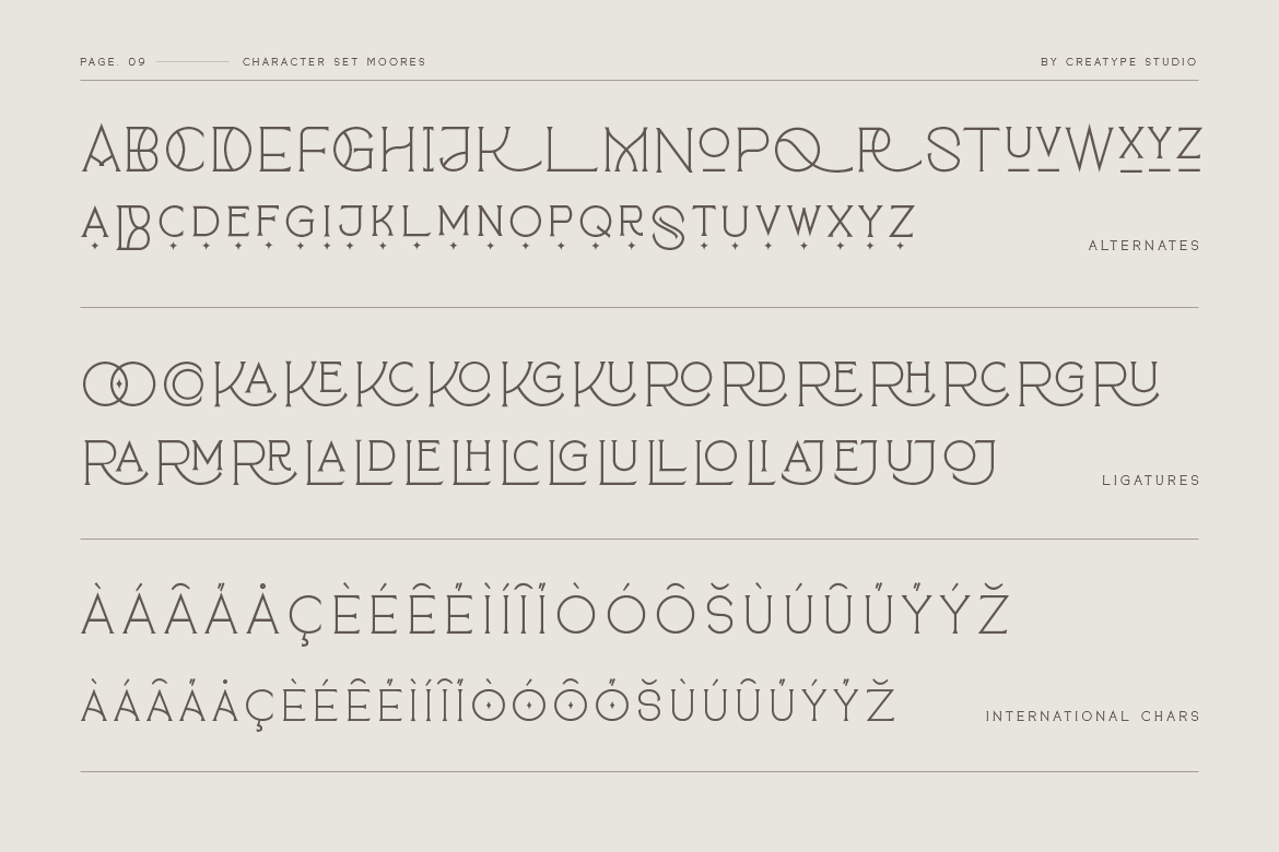 Moores Modern Serif Business Font alternate preview.