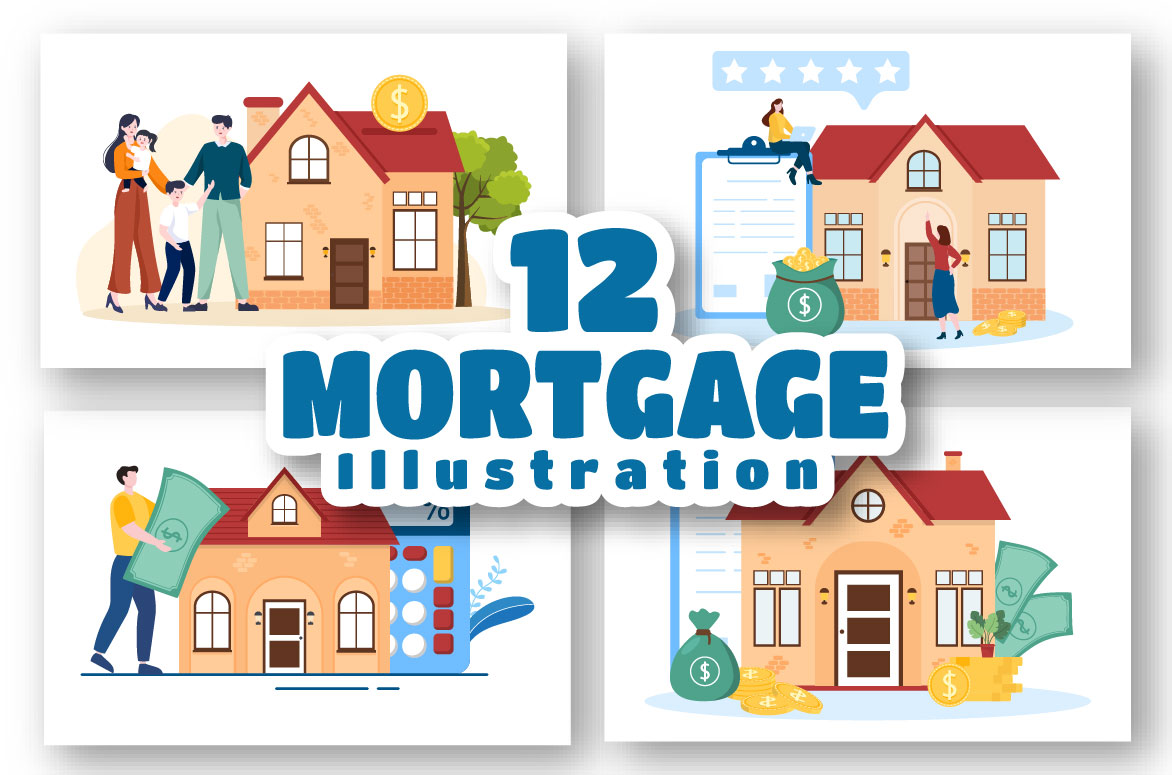 12 Mortgage Flat Illustration facebook image.