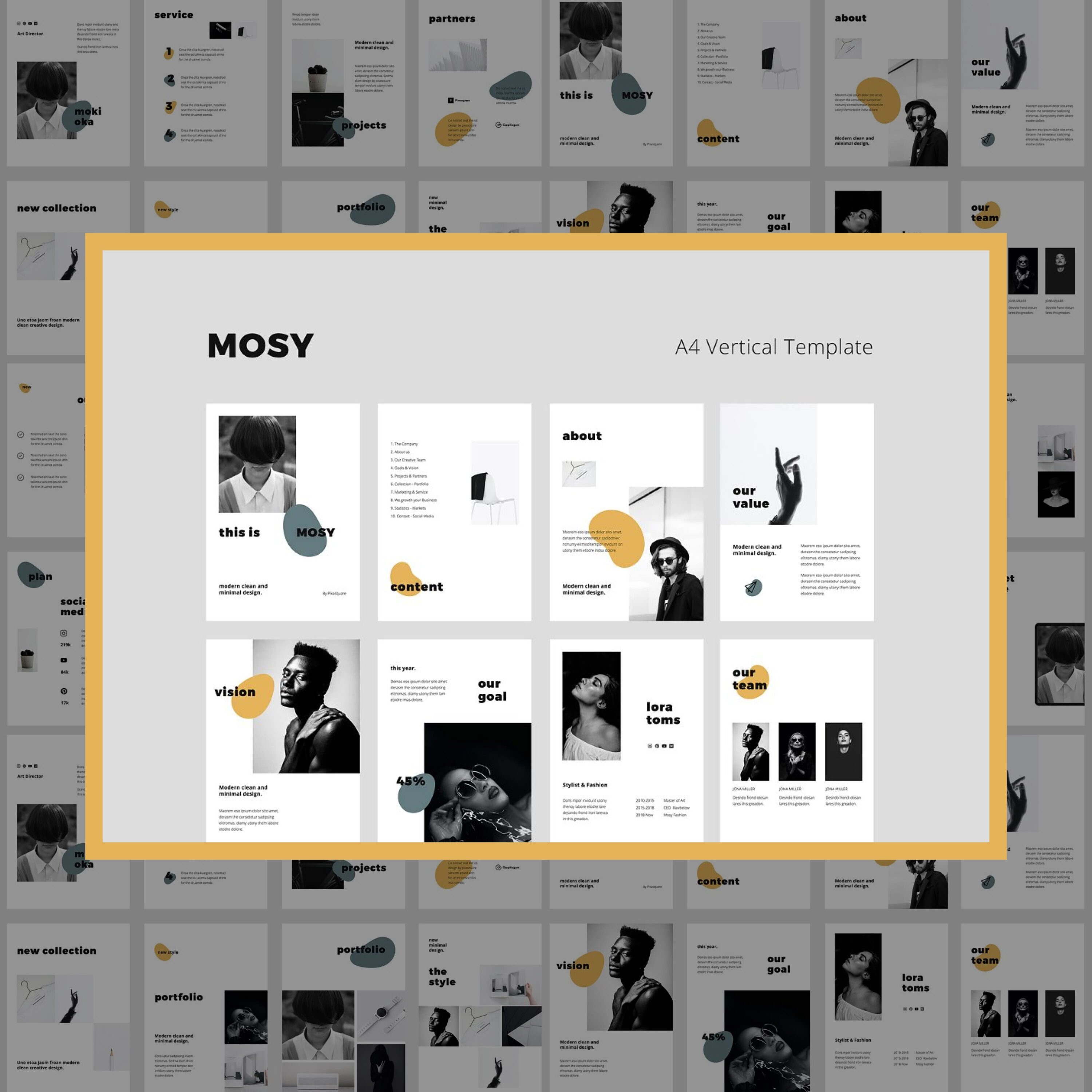 MOSY Powerpoint A4 Vertical Template cover.