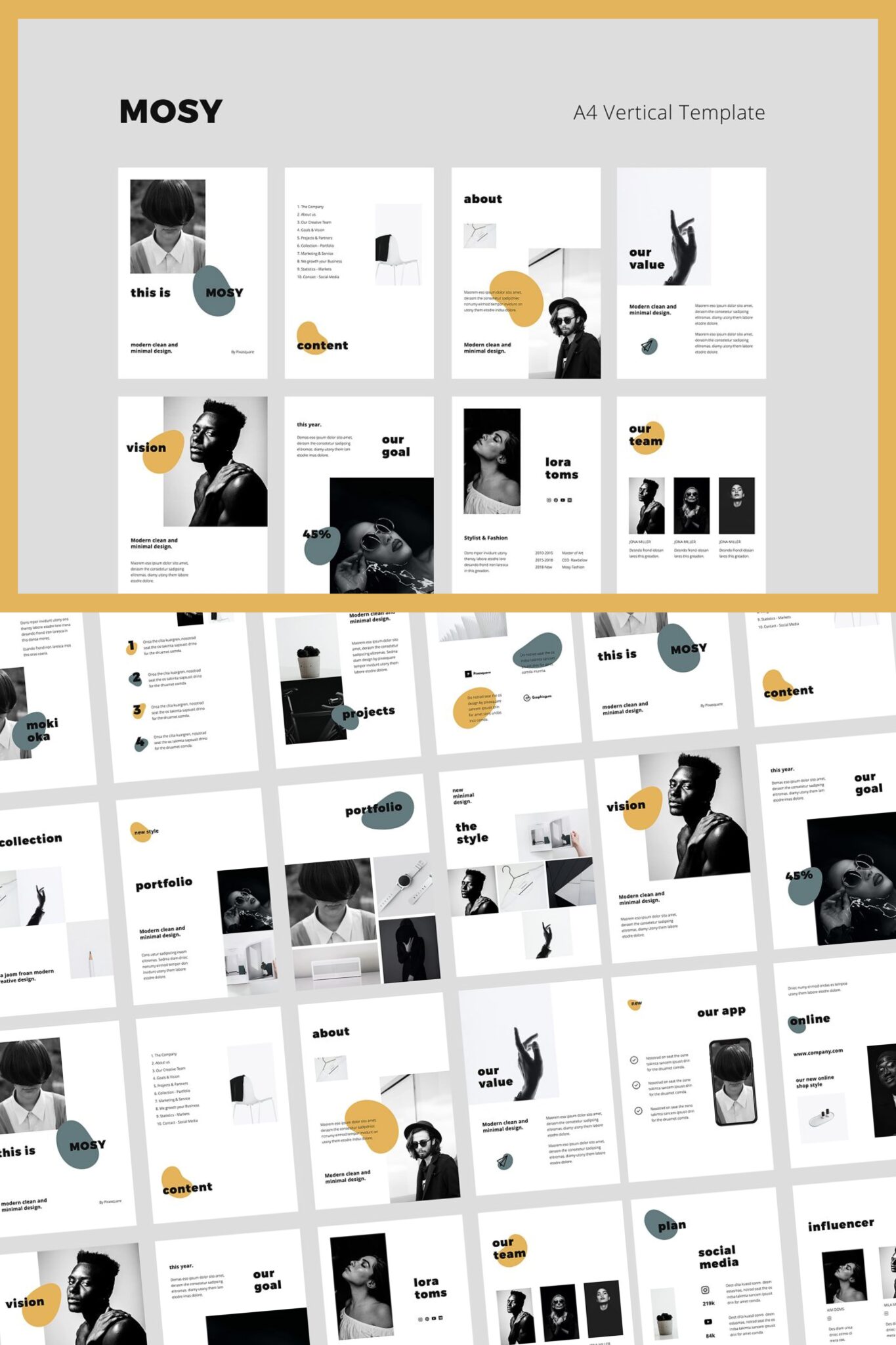 MOSY Powerpoint A4 Vertical Template – MasterBundles